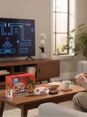 Flashback Wireless Retro Game Controller - White/Red